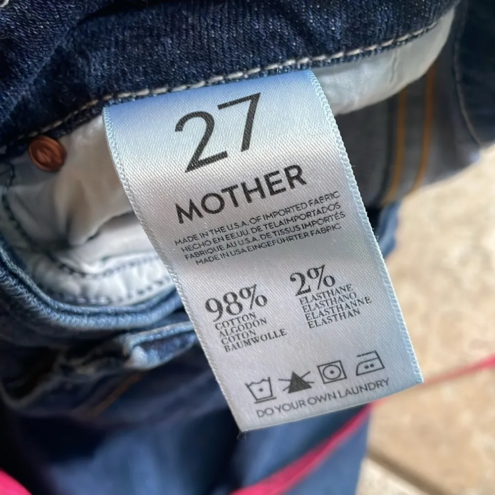MOTHER The Looker Skinny Jeans in Flowers From the Storm Blue Size 27 - Image 13