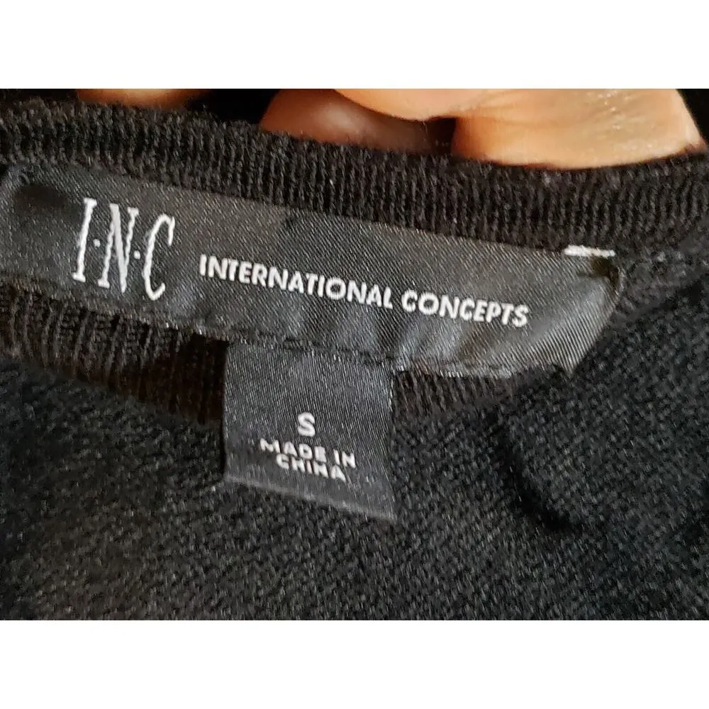 I.N.C. International Concepts Women's Black Round Neck Flared Sleeve Sweater S - Image 10