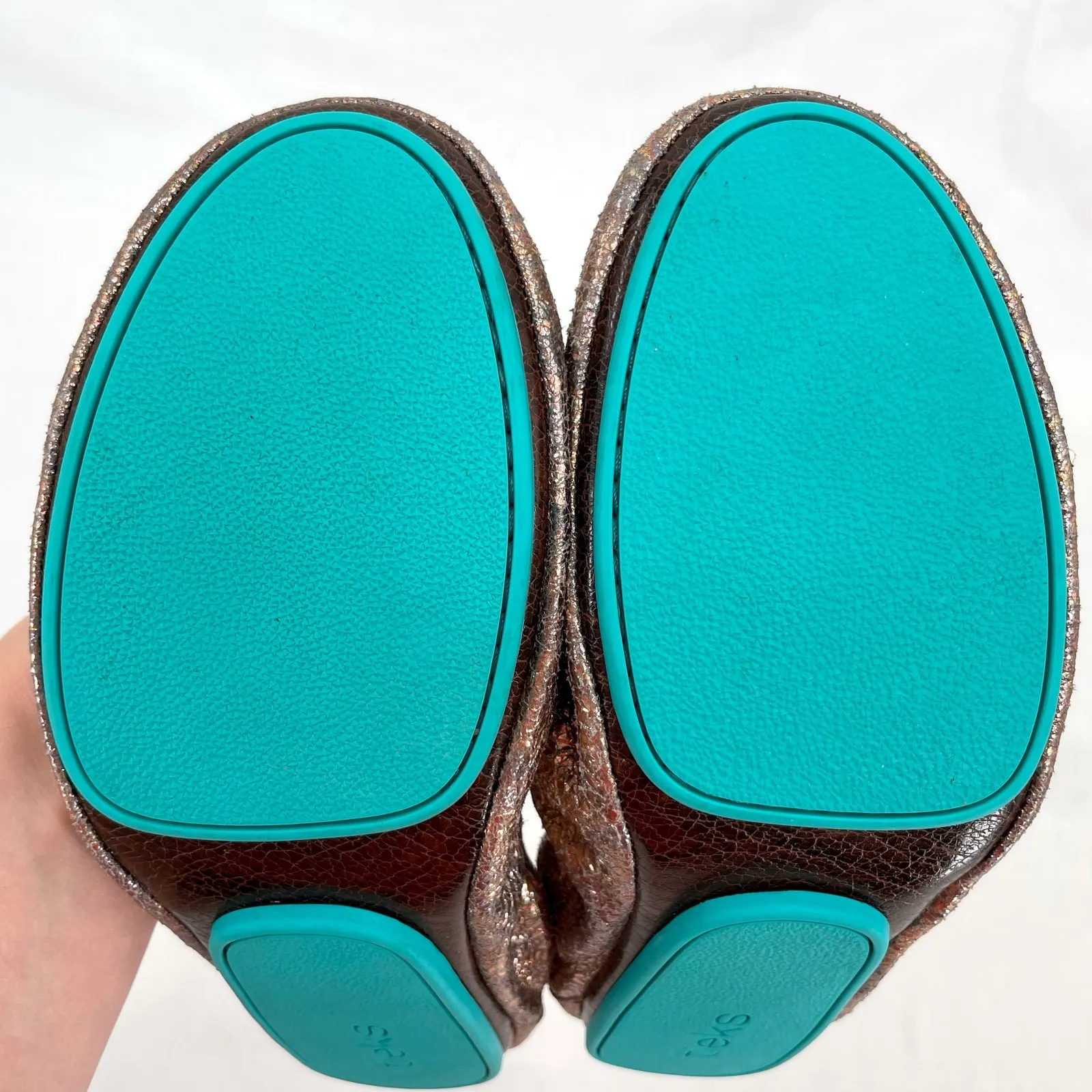 Tieks Lovestruck Flats Gold Copper Bronze Super Sparkle Crackle Shoes Size 8 - Image 11