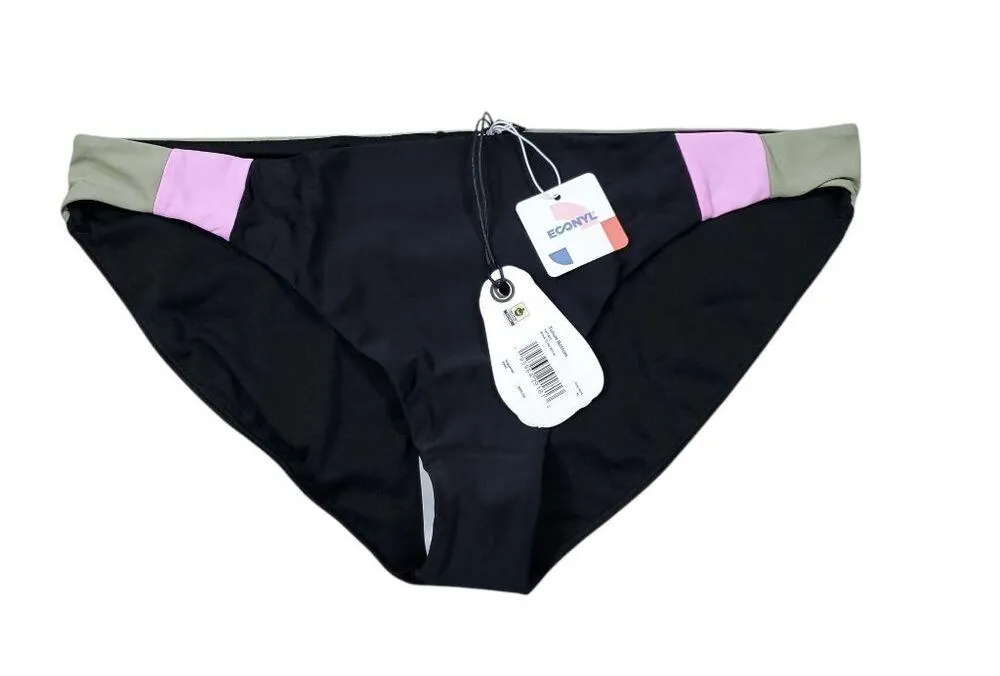 Prana Tulum Swim Bottom Black Colorblock Pink Olive Size XL Swimsuit Beach - Image 2