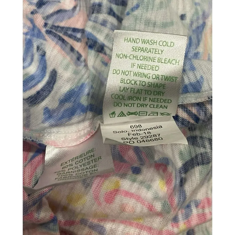 Lilly Pulitzer Zaylee Off The Shoulder Top Printed Lace Short‎ Sleeve Shirt XXS - Image 8