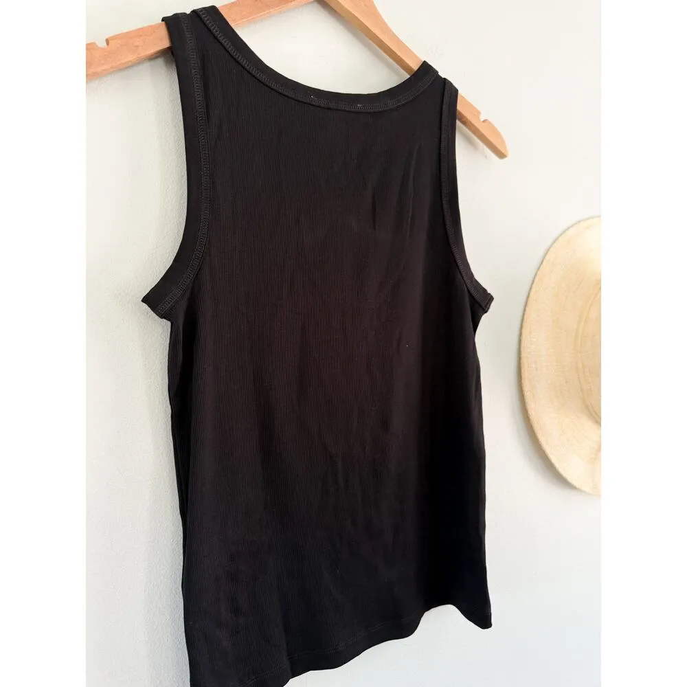 Madewell | NWT | (Re)generative Cotton Essential High-Neck Tank Jet Black | Sz S - Image 8