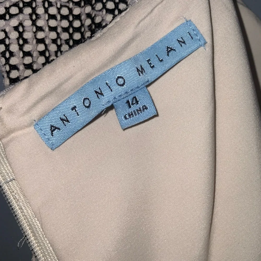 Stanwick Sleeveless Khaki Geo Mesh Sheath Career Dress Size 14 - Image 15