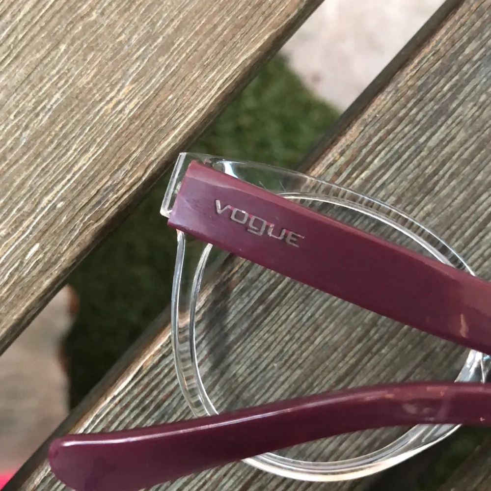 Vogue Purple & Clear Plastic Glasses📝 - Image 3