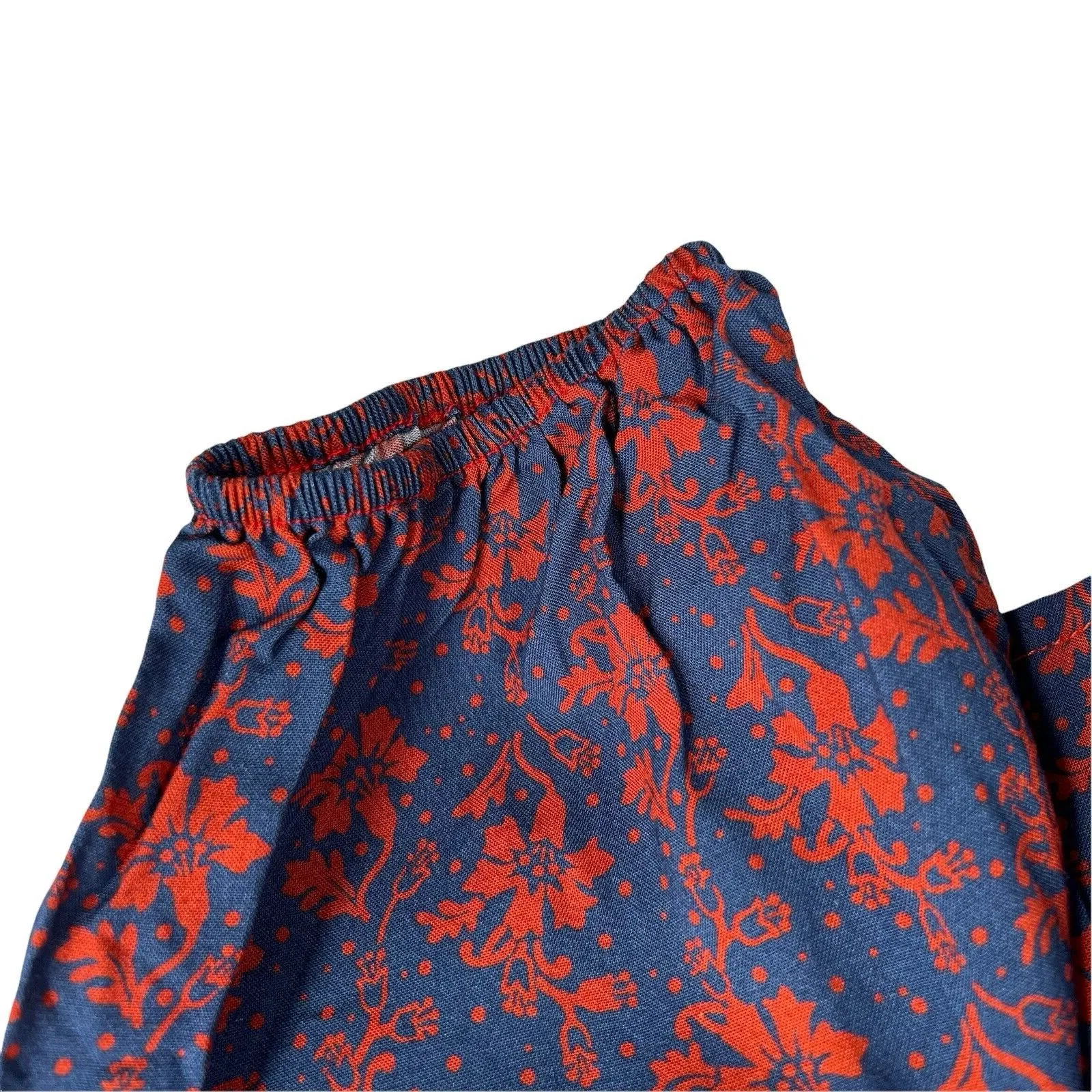 The Korner Top Folk Boho Blue‎ with Red Floral Embroidered Blouse Size Small New - Image 3
