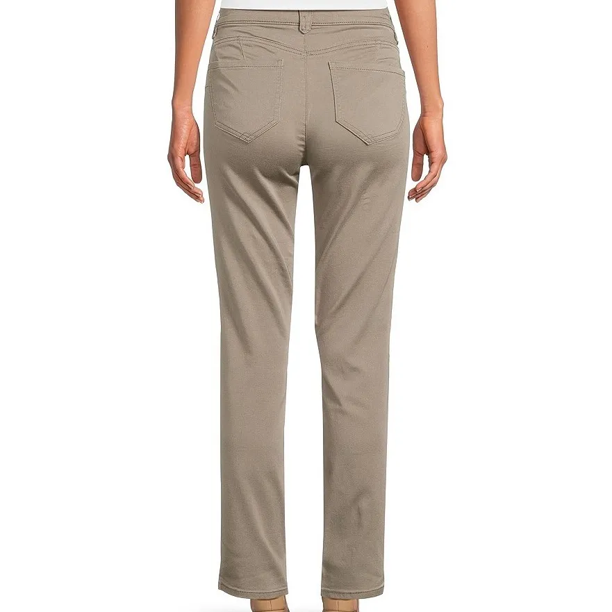 Democracy Ab Solution High Rise Tan Petite Straight Leg Jeans - Image 2