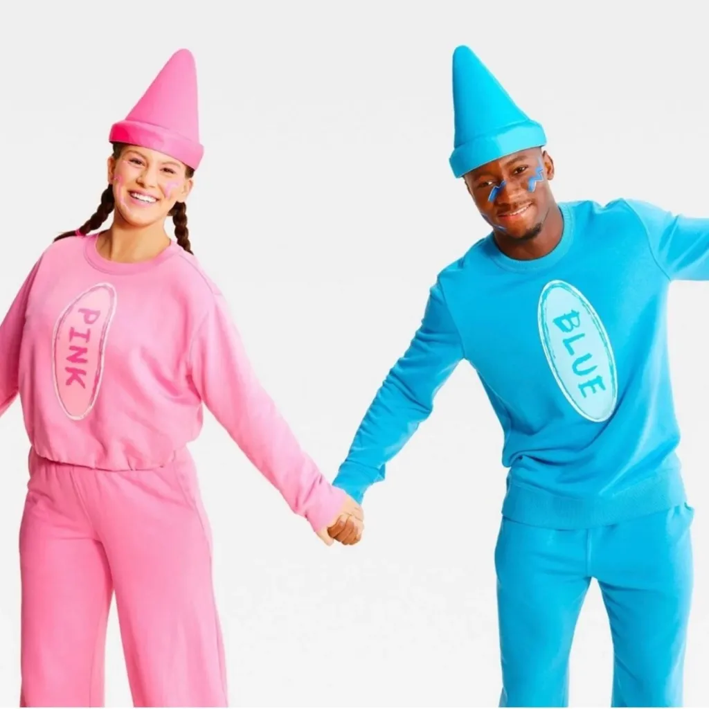 NWT Hyde and Eek! Pink and Blue Crayon Costumes adult o/s - Image 3