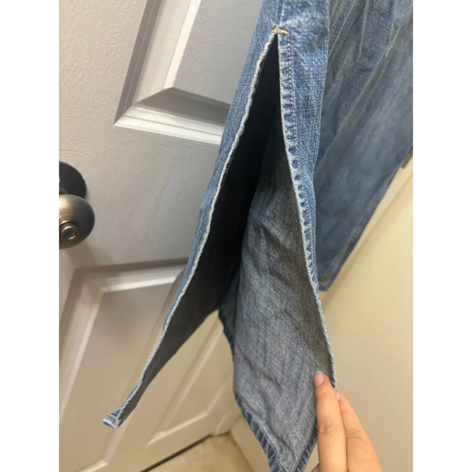 66 Route Skirt Blue Jean Drawstring Sporty Long Denim Maxi Women’s 13/14 COUNTRY - Image 3