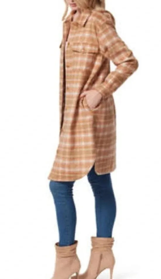 Jessica Simpson NWT Romi long plaid flannel button up sz Medium 20” p2p - Image 3