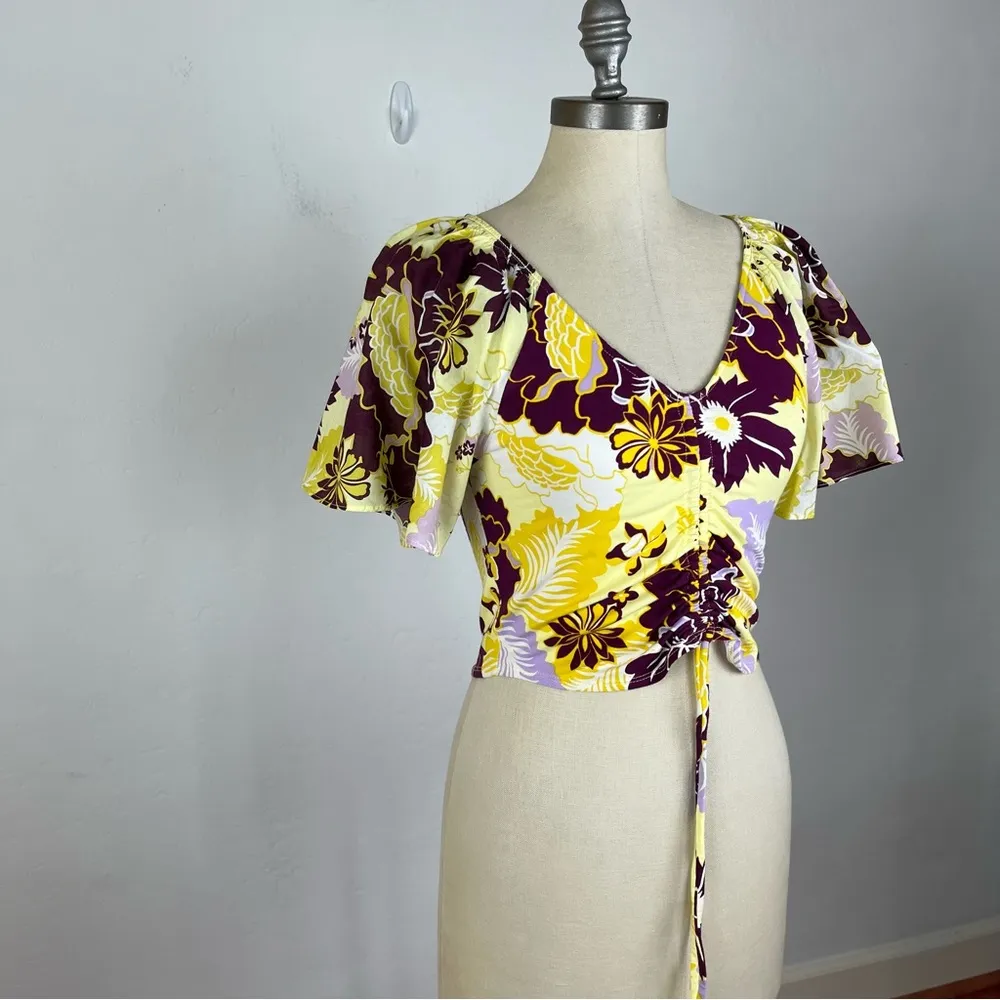 Anthropologie Maeve Cinched Flutter-Sleeve Top - Image 3