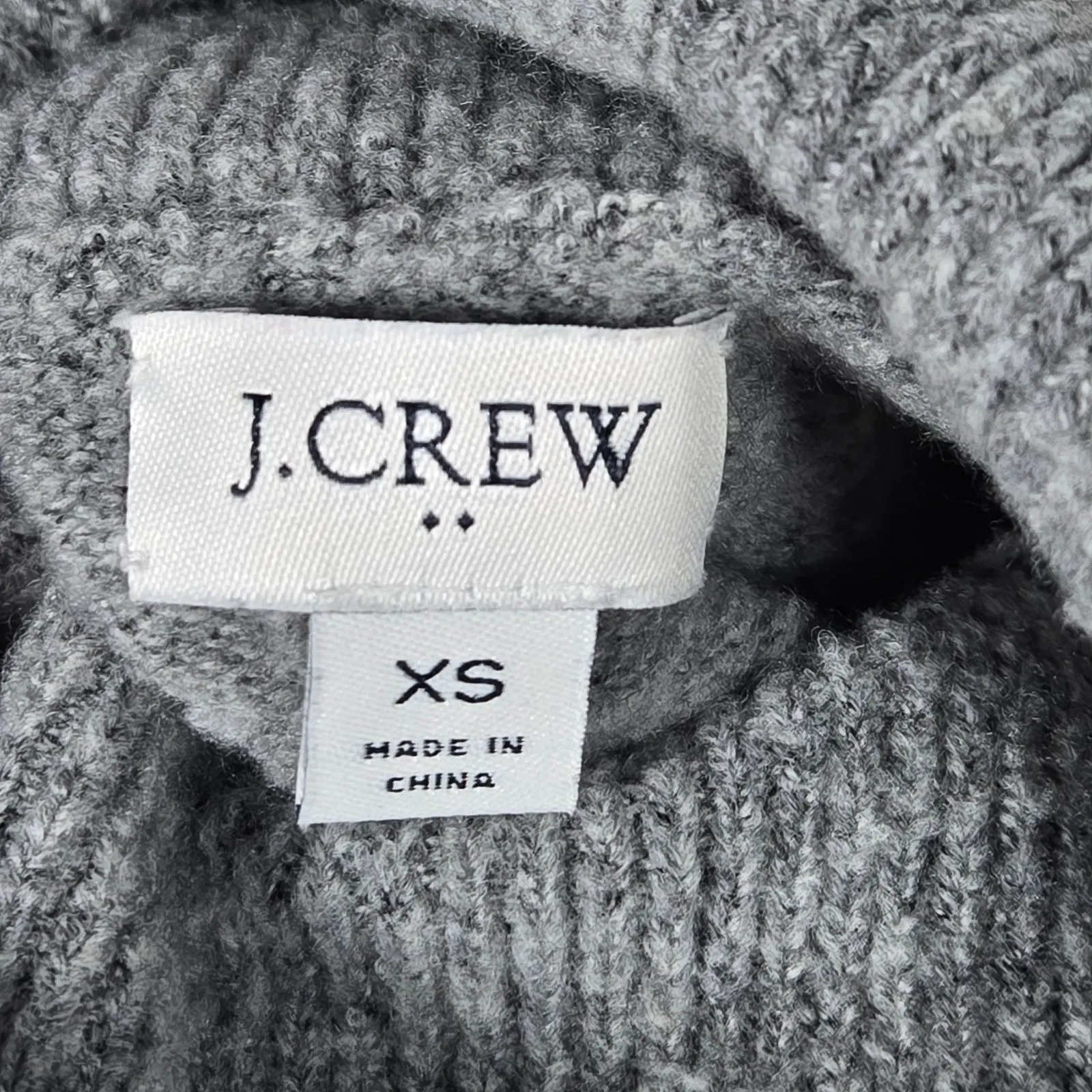 J. Crew Gray White Relaxed Stripe Turtleneck Sweater Dress XS Wool Blend BC720 - Image 4