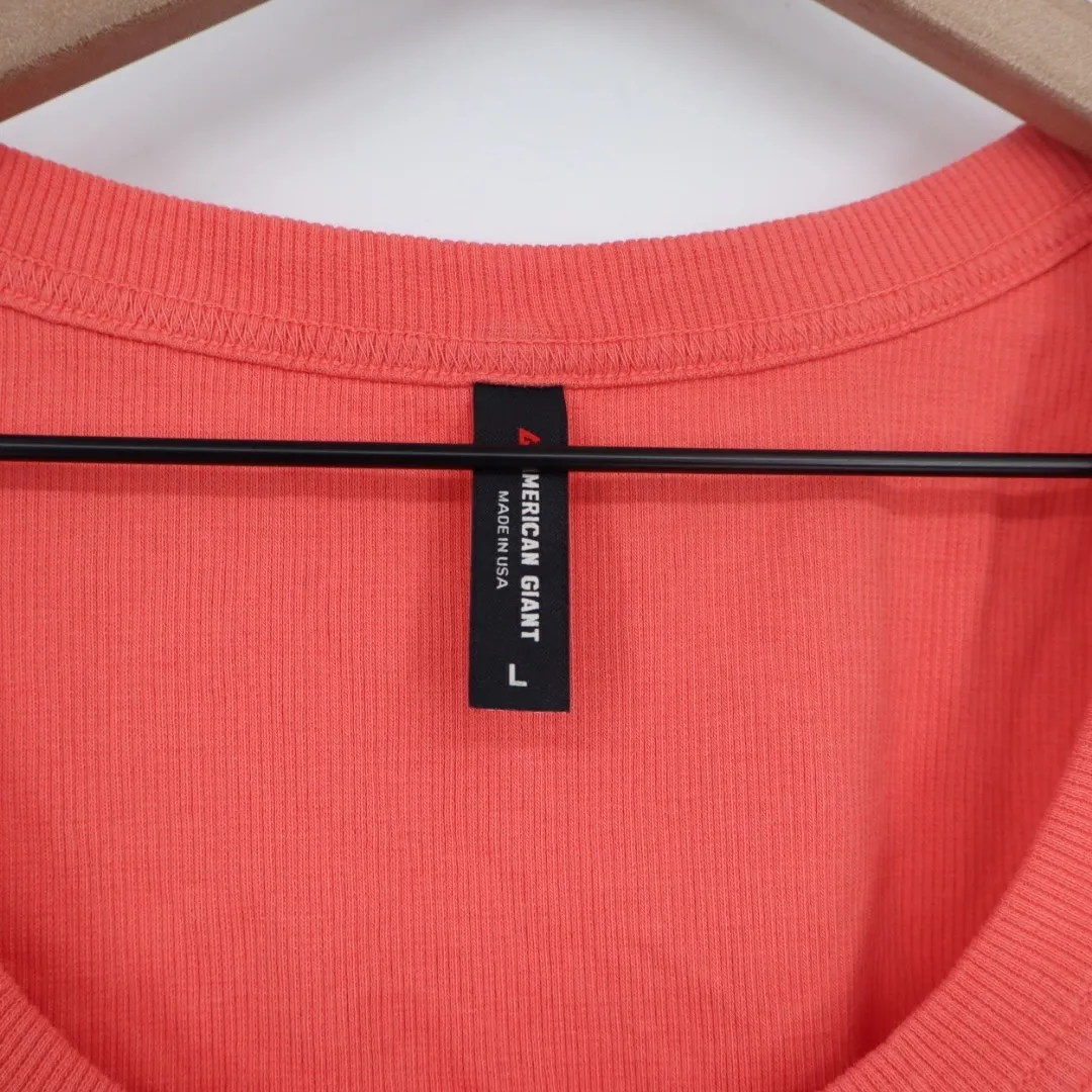 American Giant Ribbed Tank Top Racerback Size L Made in USA Orange Size L - Image 3