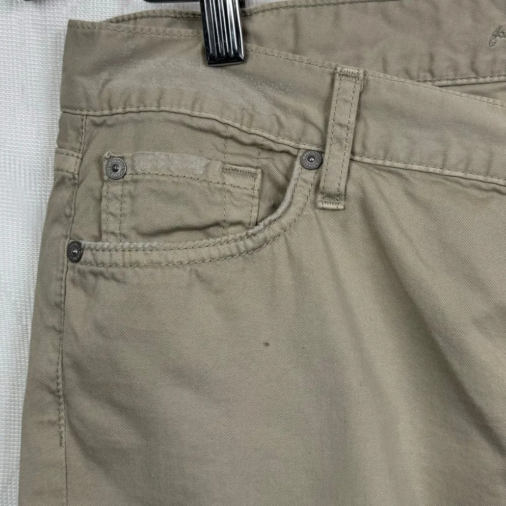 7 For All Mankind Josefina Boyfriend Khaki Chinos Army‎ Green Shorts Size 27 - Image 3