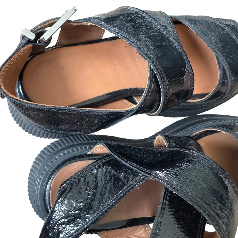 GANNI Chunky Patent Leather Sandals - Image 3