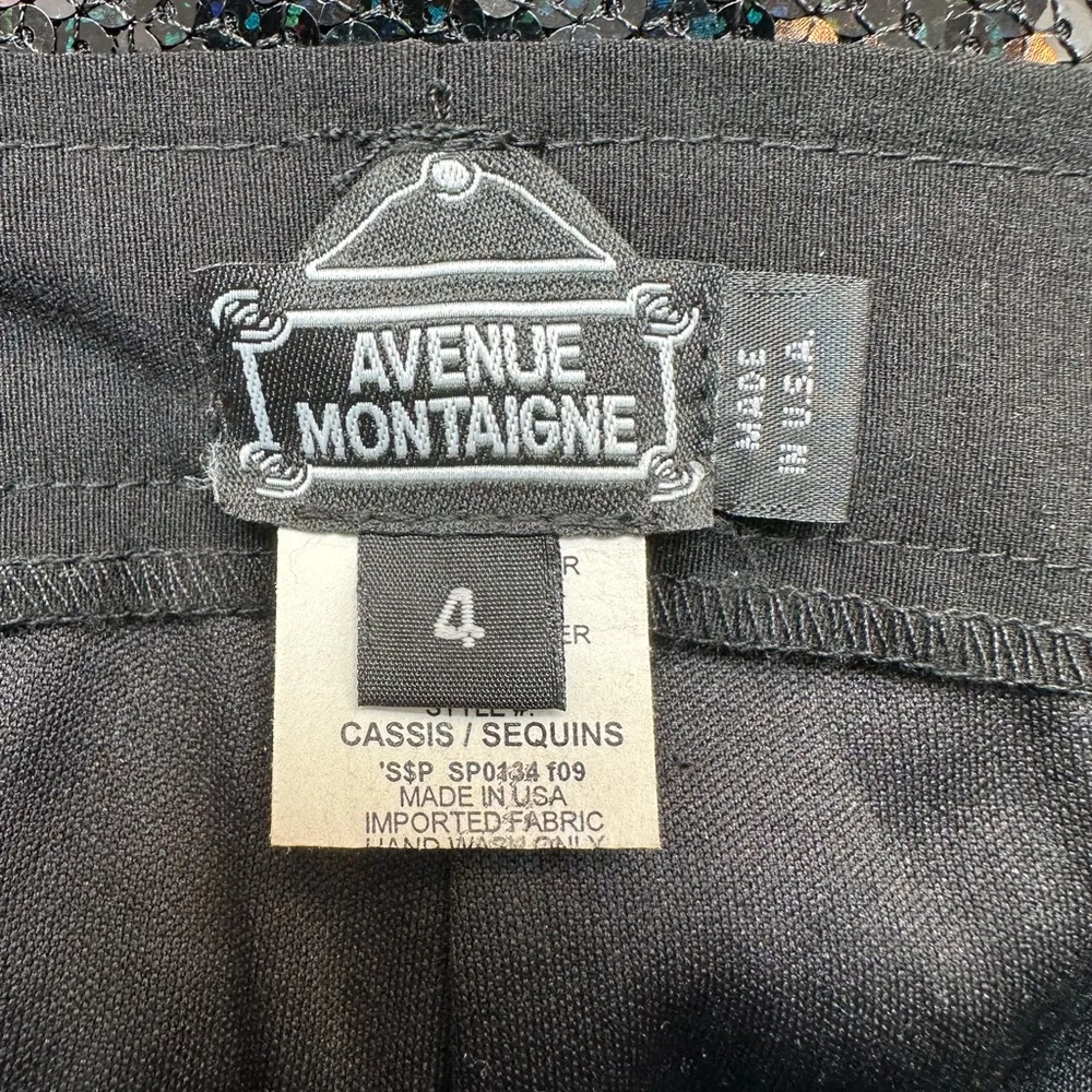 Vintage Avenue Montaigne Glamorous Black Sequin Cassis Leggings Size 4 Small S - Image 10