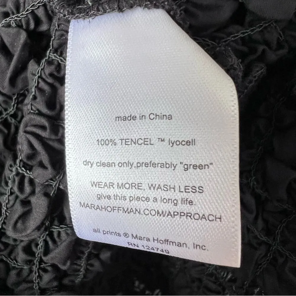 Mara Hoffman Amy Square-Neck Midi Smocked Bodycon Dress Black NWT size XXS - Image 8