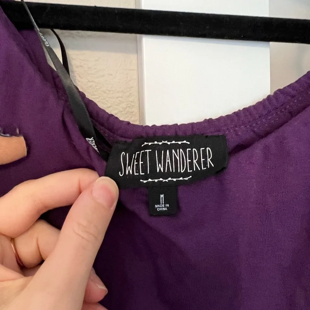 Sweet Wanderer Purple Ruffled Flutter Sleeve Blouse - Image 2