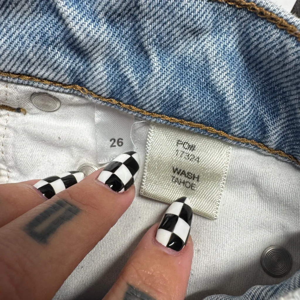 Reformation Tahoe Cynthia Patch High Rise Straight Button Fly Denim Jeans-26 - Image 9