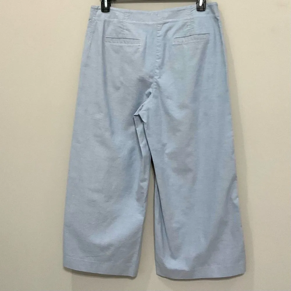 ANN TAYLOR Wide Leg Crop Pants Sz 10 Marina Culottes Light Blue - Image 5