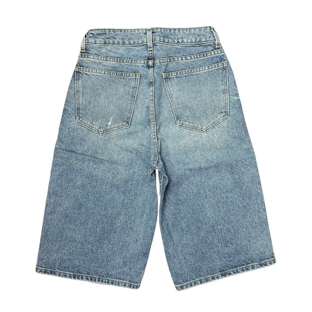 ARITZIA EB DENIM Scott Bermuda Jean Shorts Women’s 24” High Rise $280 Casual - Image 2