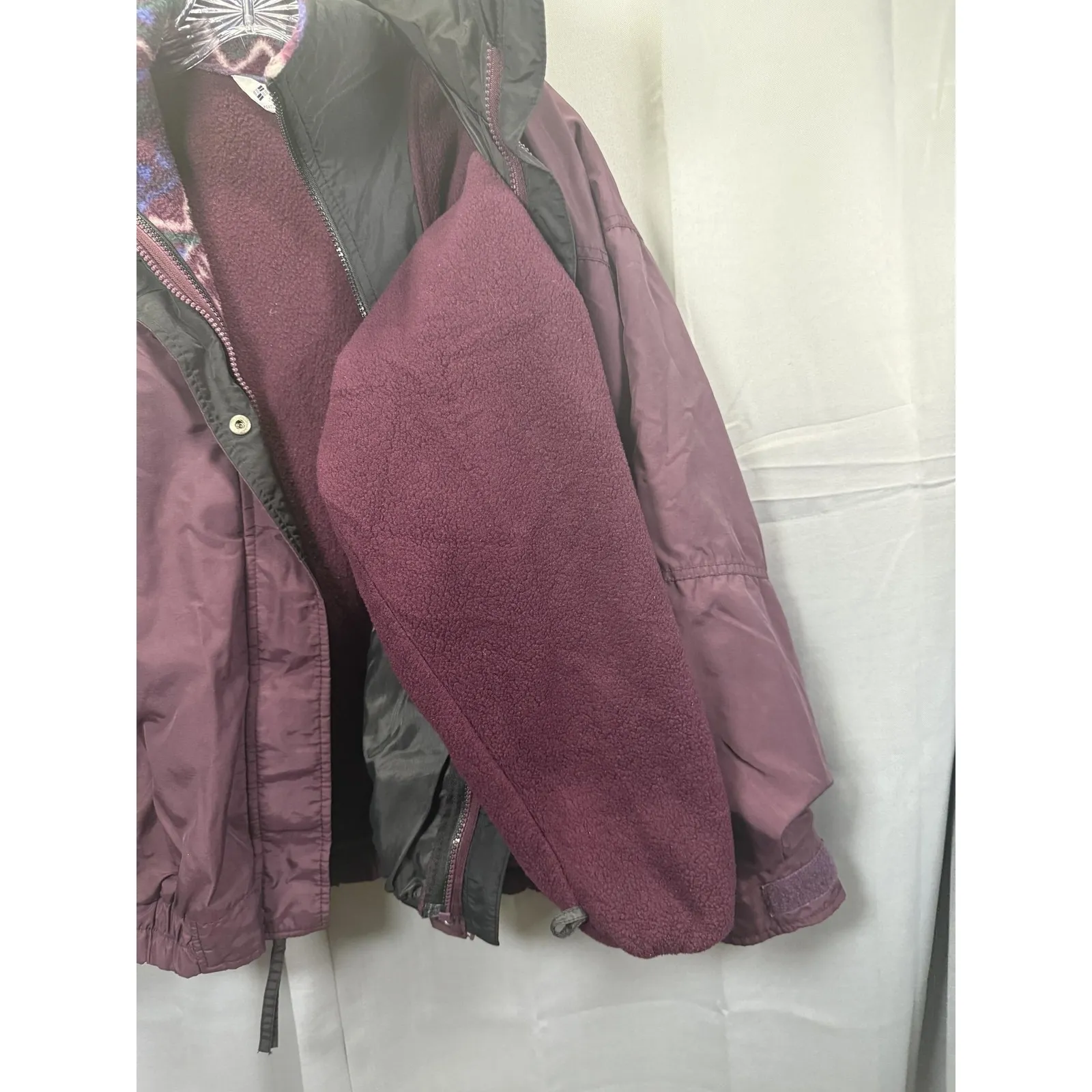 Vintage Columbia Jacket Womens Medium Purple Bugaboo 2-in-1 Fleece Liner USA 90s - Image 7