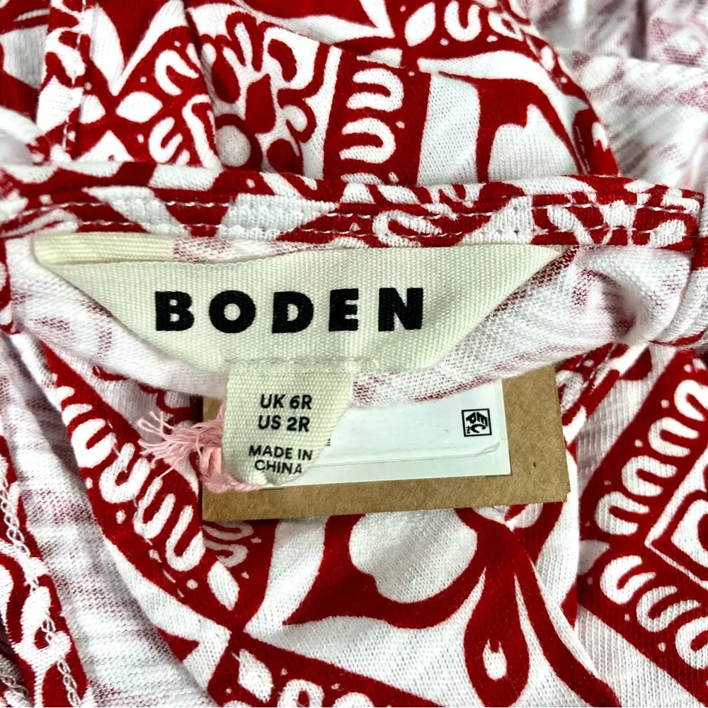 Boden Racer Neck Jersey Midi Dress Poinsettia Size 2 - Image 11