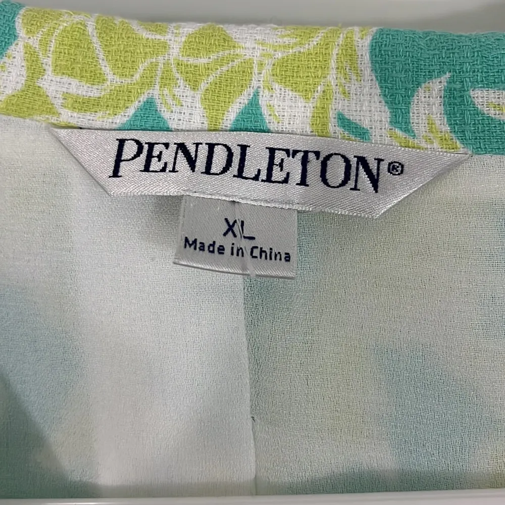 Pendleton XL Green/Blue Floral Blazer Jacket - Image 4