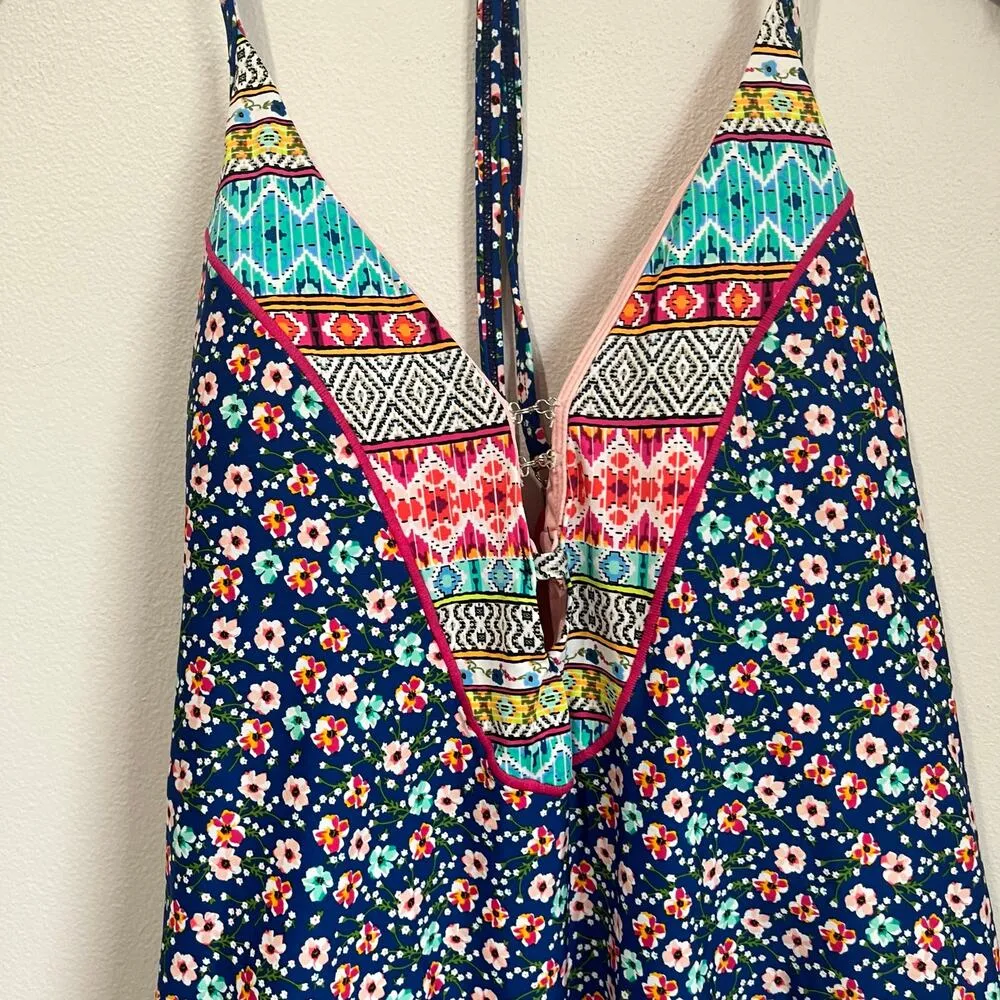 Laundry by Shelli Segal Patchwork Plunge One Piece Swimsuit Size XXL - Image 5