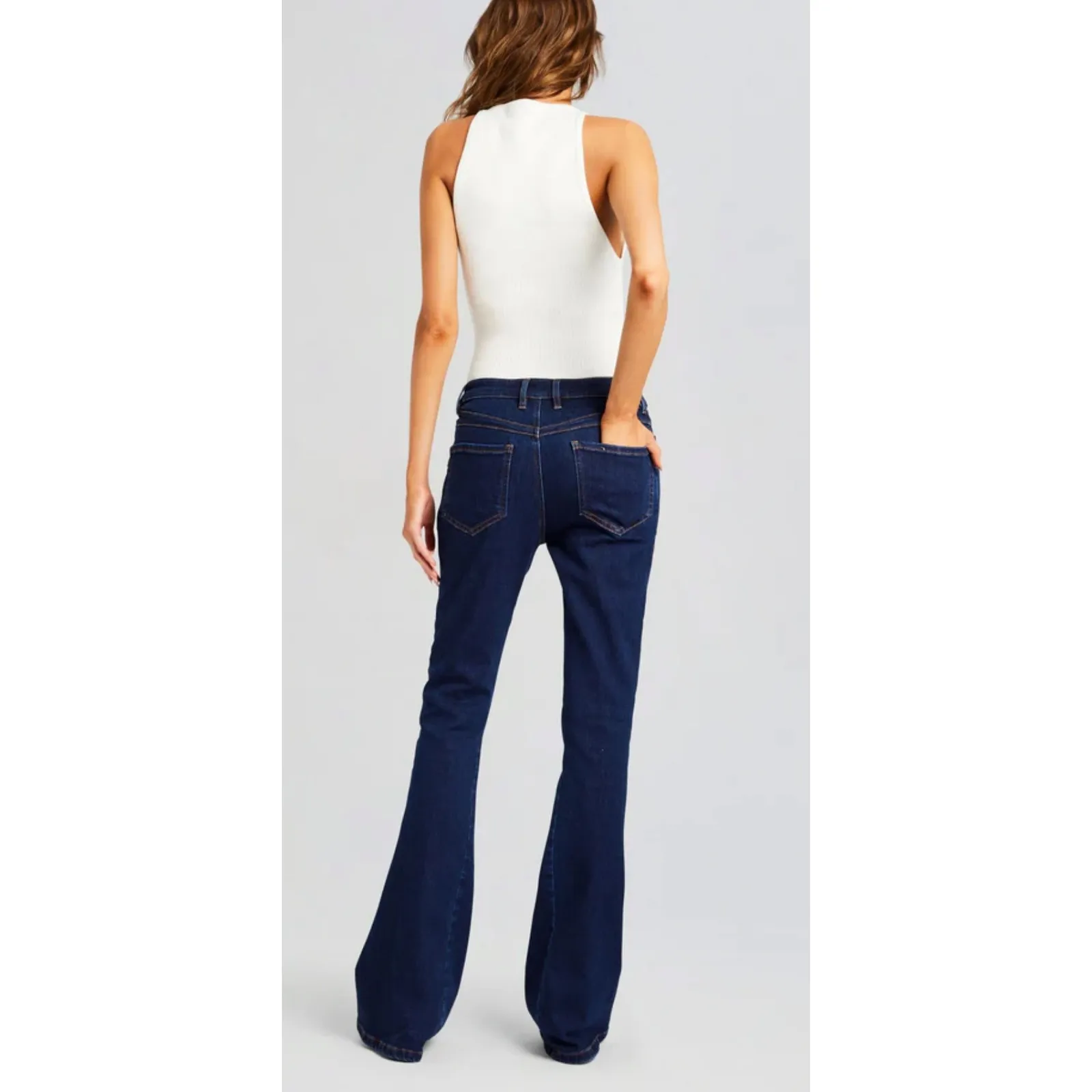 NWT Ser.o.ya Trisha Mid Rise Flare Pant Jeans Sz 27 $278‎ Blue - Image 3