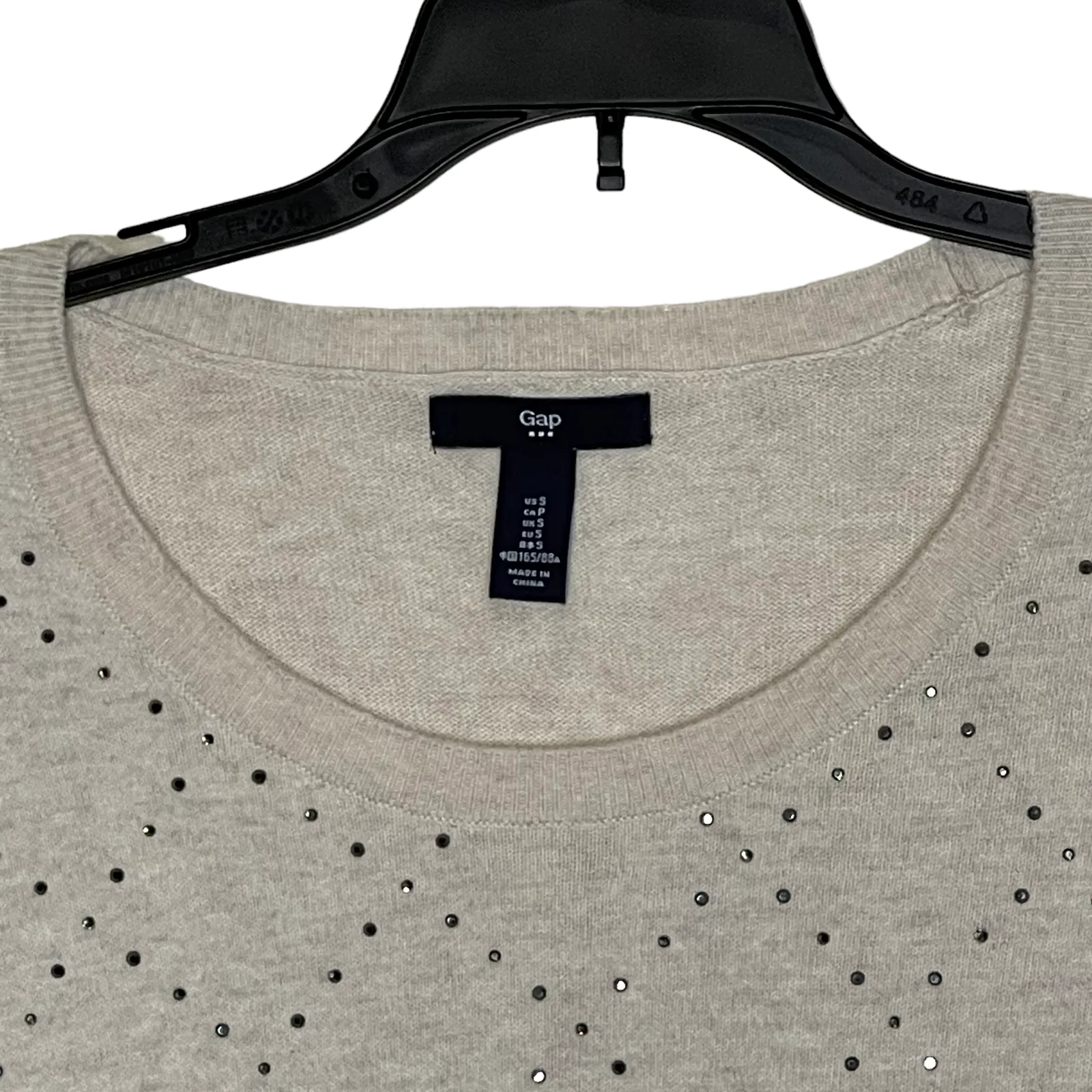 Gap Sweater Size Small Oatmeal Heather With Beaded Diamond Pattern Womens‎ - Image 2