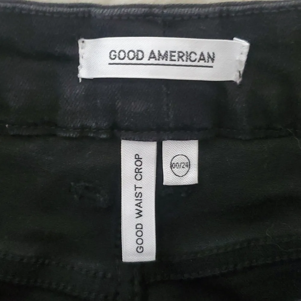 Good American good waist crop black skinny jeans sz 00/24 - Image 6