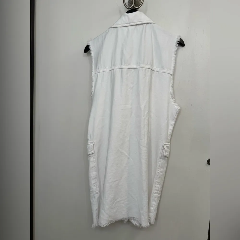 Free People White Vest Moto Dress Size Small - Image 4