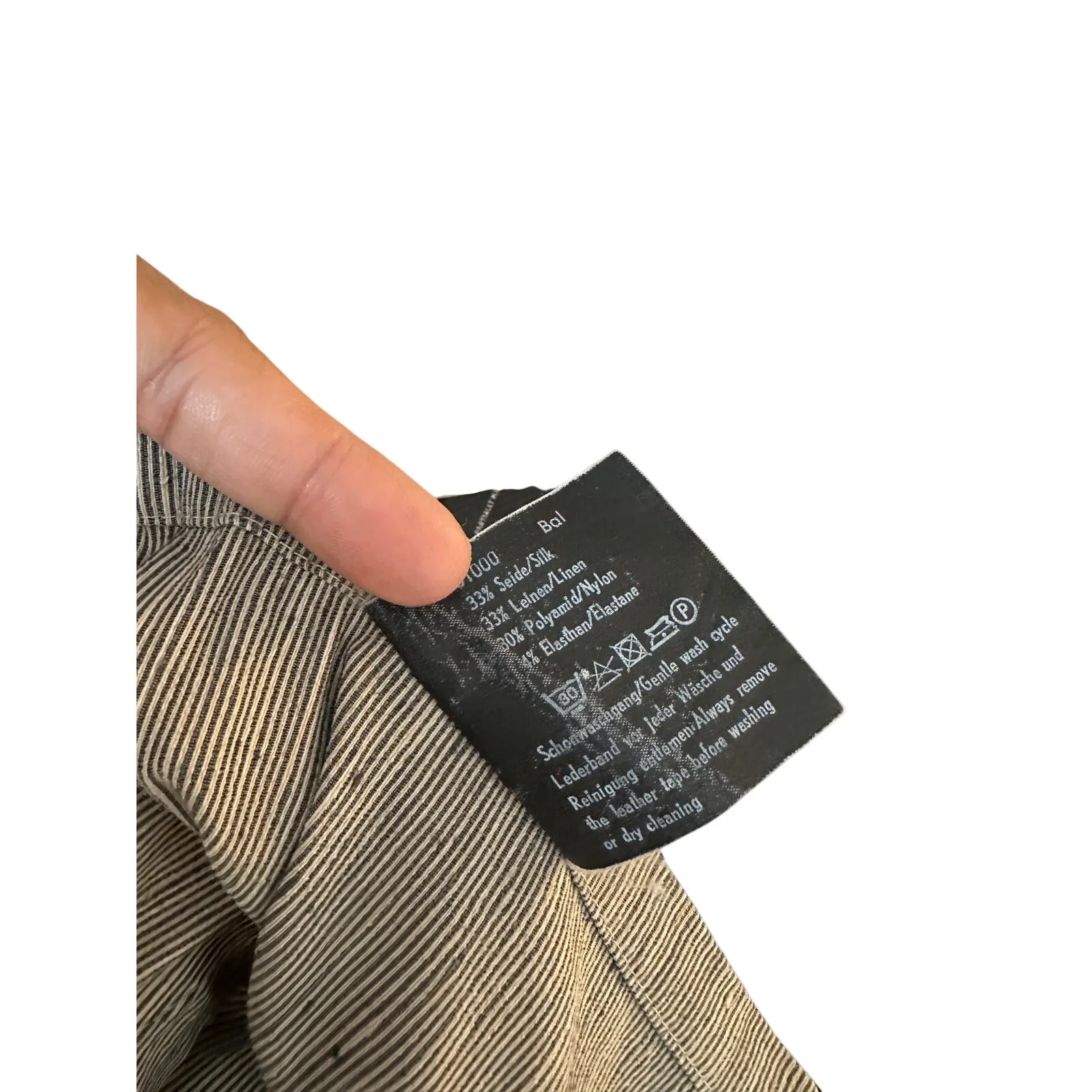 Annette Gortz Silk Linen Pinstripe Casual Trouser Pants Womans Euro 40 Gray Size undefined - Image 8