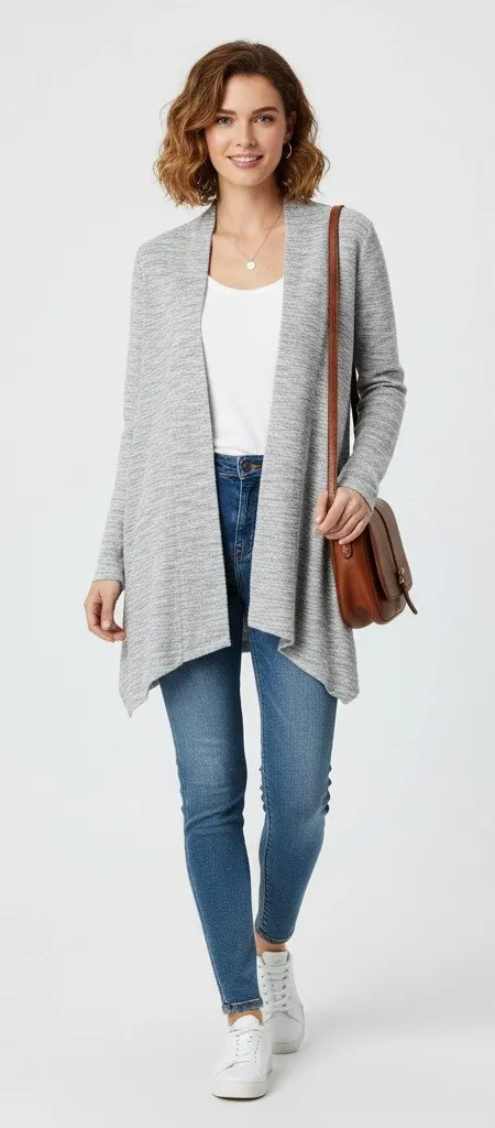 Saturday Sunday by Anthropologie Gray Open Front Cardigan Women's S Knit Drape Gray Size undefined - Image 1