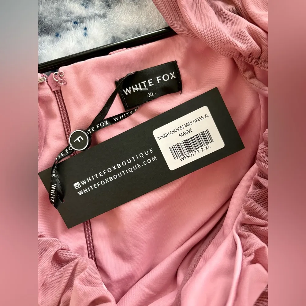 White Fox Boutique “Tough Choices” Mini Dress - Mauve XL NWT - Image 4