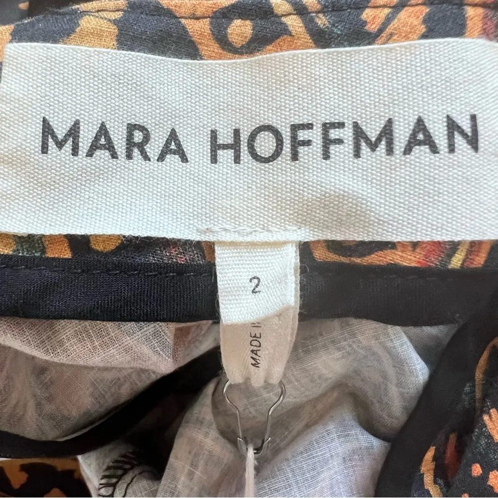 Leila Dress Puff Sleeve Midi Size 2 Black Multi - Image 5