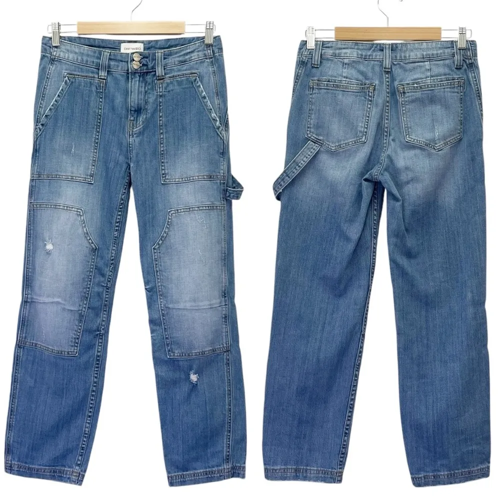 Driftwood Bodega Carpenter Jeans Medium Wash Distressed Cargo Jean Size 26 | 2 - Image 12