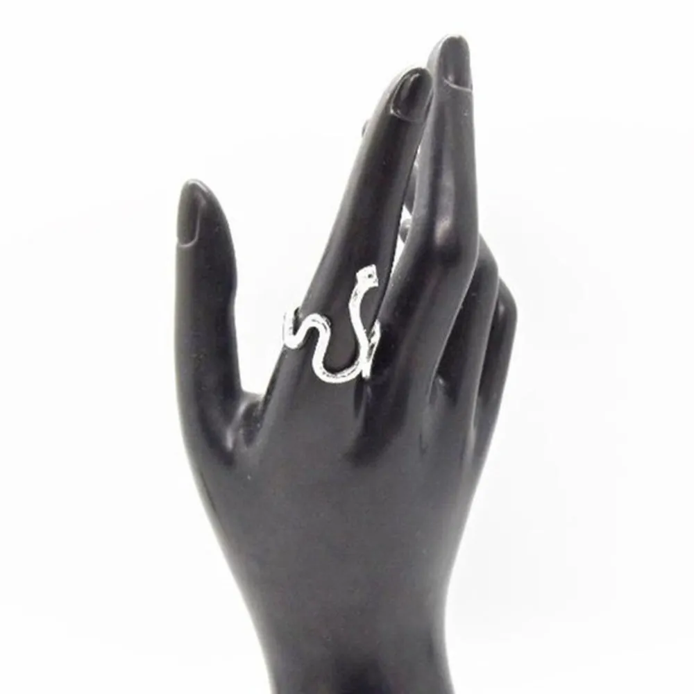Statement Snake Outline Ring Silver - Image 4