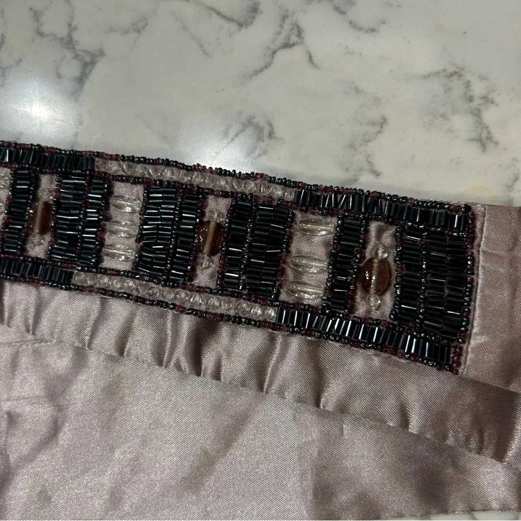 Ibisco Boho Beaded Satin Belt Size Small Purple - Image 3