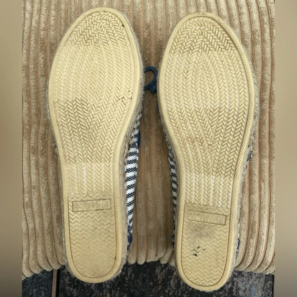 Sperry Navy and Cream Espadrilles with Jute Sole - Image 7