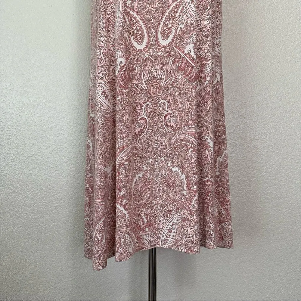 Soma Intimates Pink Paisley Sleeveless Sleepwear Dress, Sz Large - Image 2
