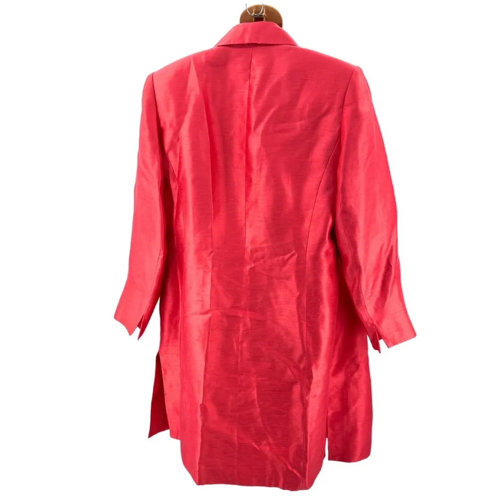 Le Suit woman coral 14w long open blazer overcoat business casual wedding - Image 4