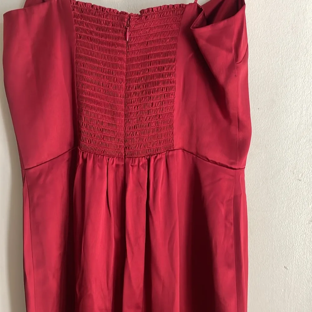REFORMATION Frankie Rosette Silk Maxi Dress Red - Image 10
