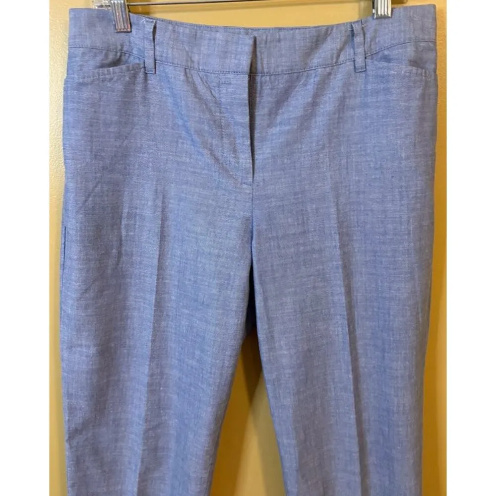 Talbots Blue Cotton Perfect Crop Pants Petite Size 8 - Image 2