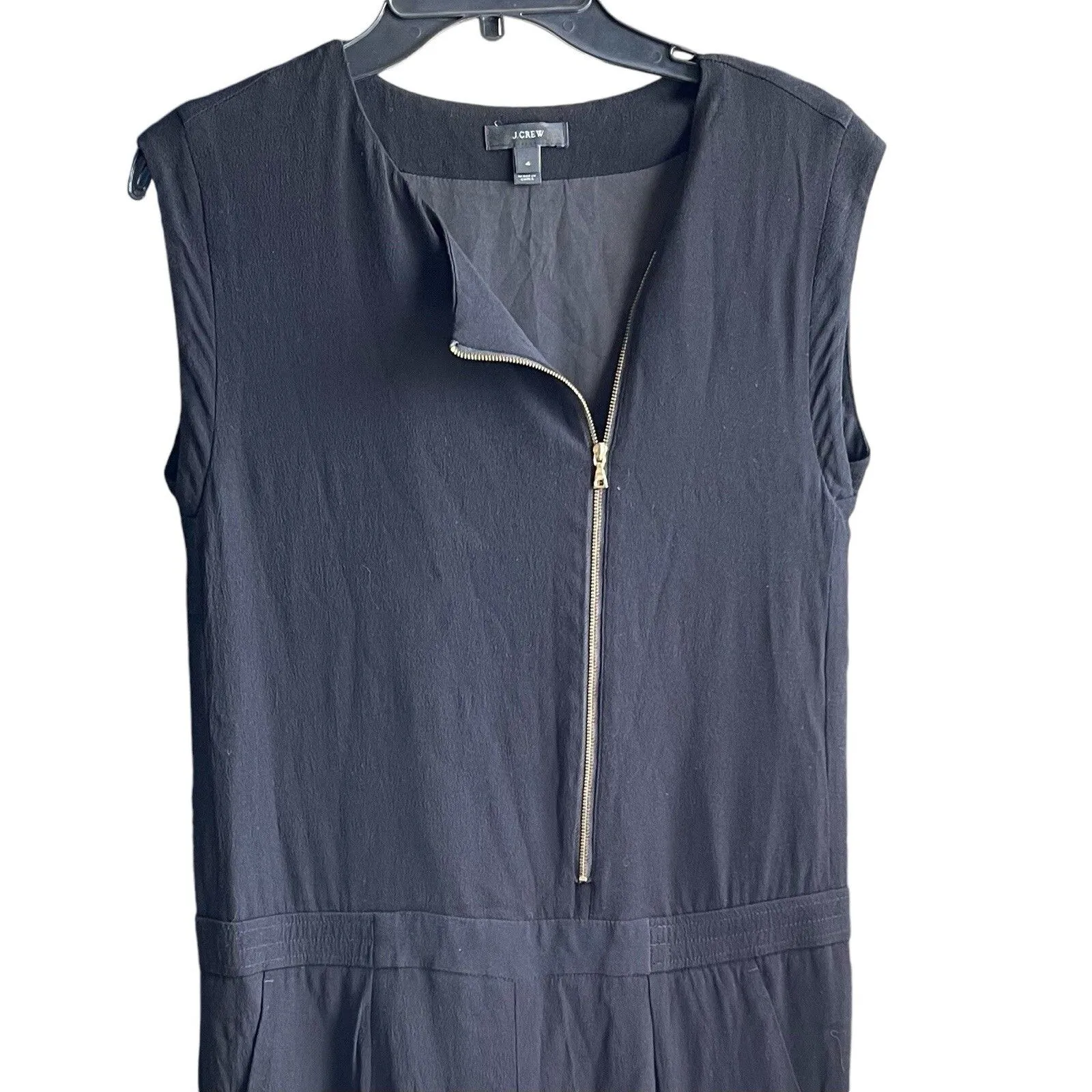 J.Crew Womens Jumpsuit Sz 4 Black Zipper Baddie Y2K 90's Retro Cocktail Party - Image 4