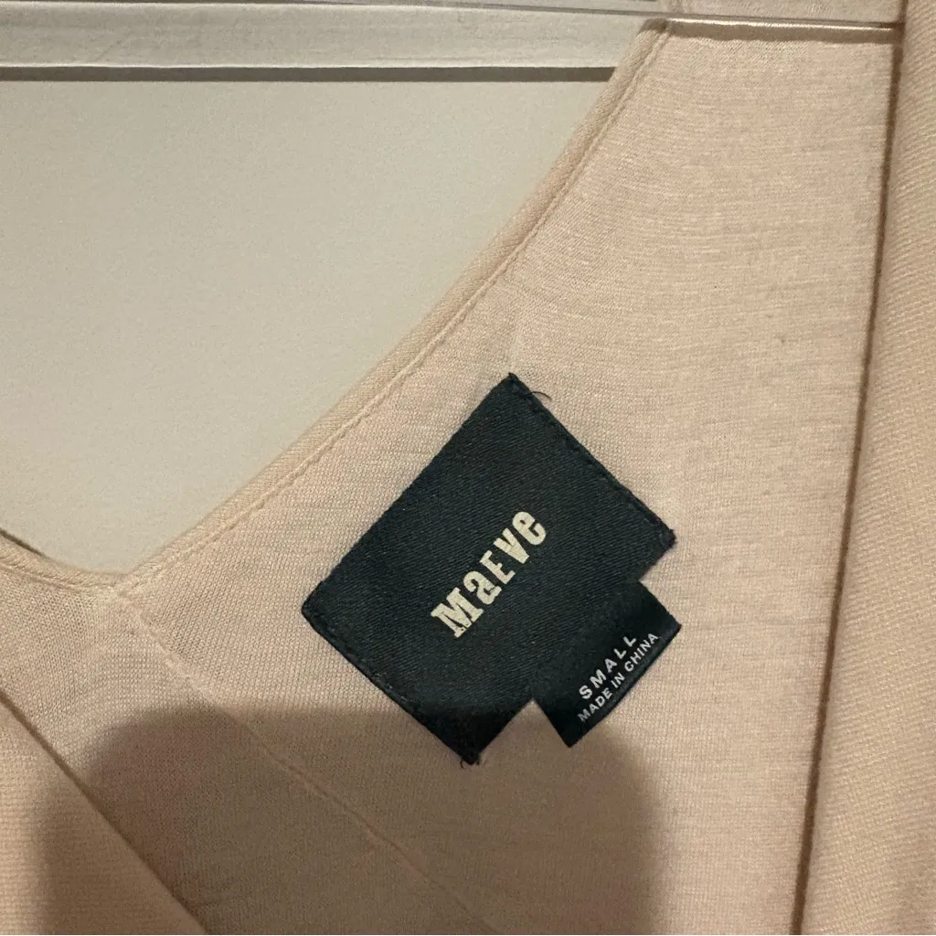 Anthropologie Maeve Elysian Maxi Dress Print Stretch Colorblock pink cream small - Image 4