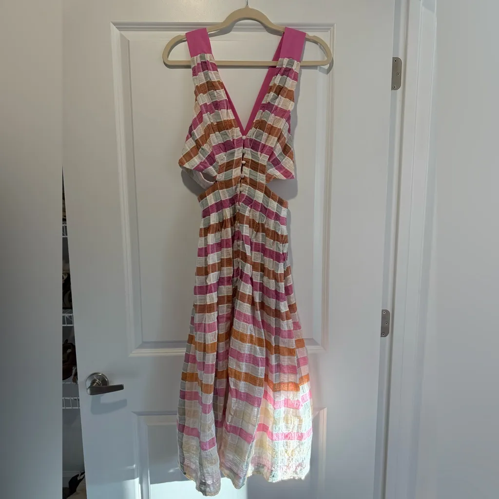 Maeve Ombré Plaid Midi Sundress - Image 3