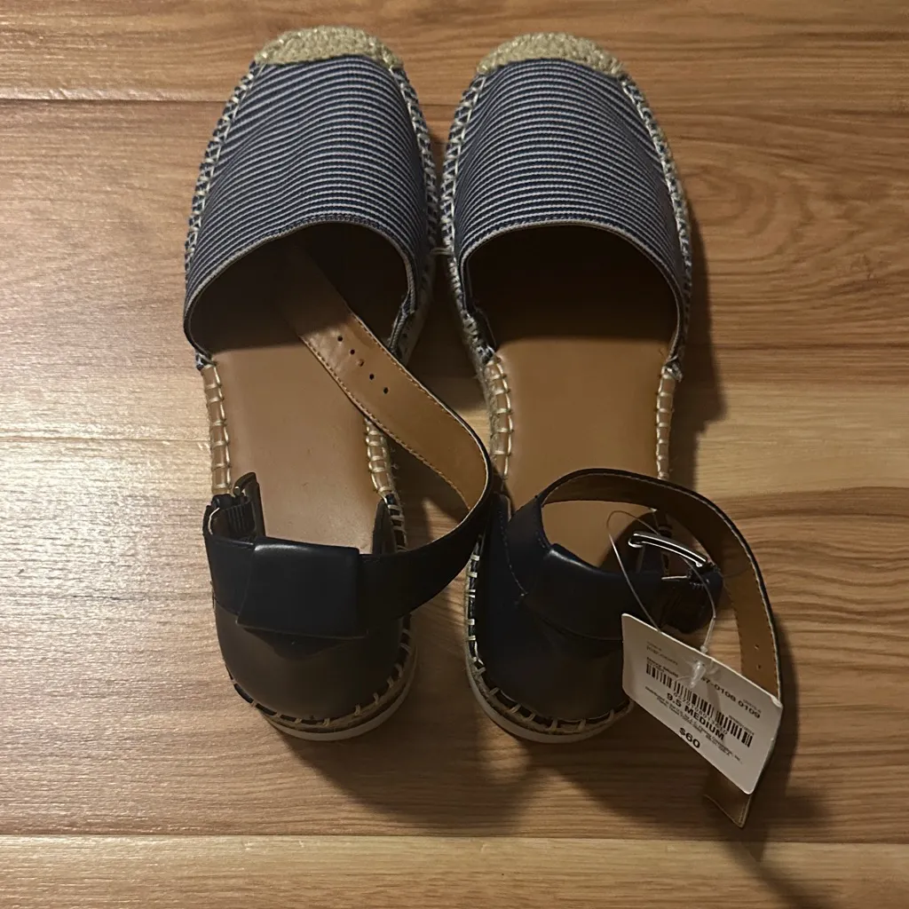 a.n.a  Navy and Tan Striped Sandals - Image 2