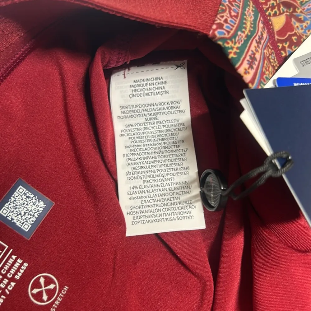 RLX  Polo Paisley Pleated Four Way Stretch Skort Skirt Ancient Sz XL - Image 7