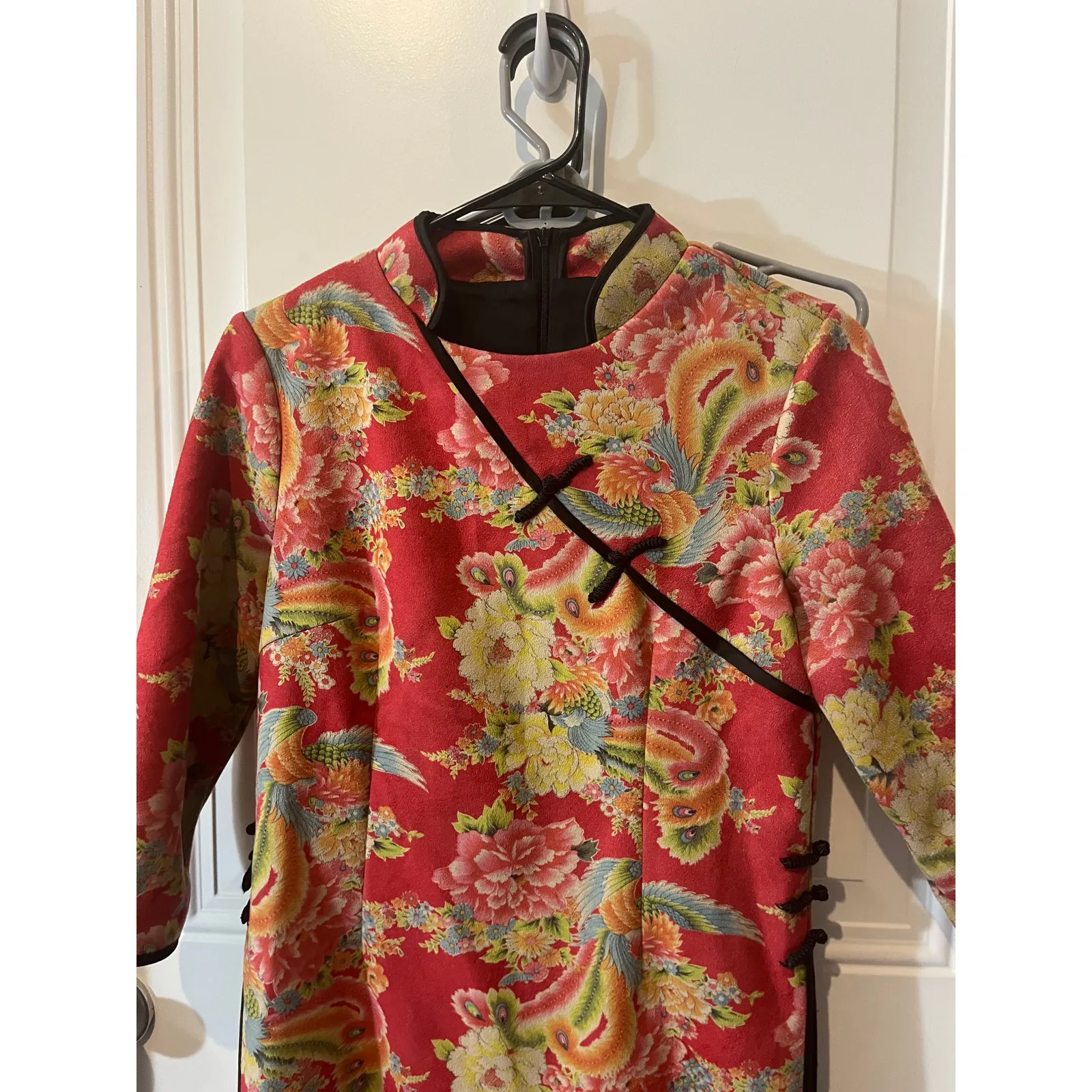 Vintage Asian‎ Floral Cheongsam Qipao Dress Kimono S Mandarin Whimsigoth - Image 3